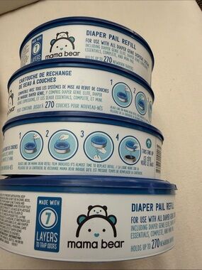 4 Mama Bear Blue Diaper Pail Refill New